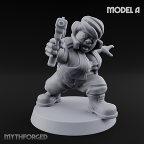 Trigger Happy Space Dwarf Thugs A Miniature for Dungeons and Dragons, Pathfinder or other TTRPGs