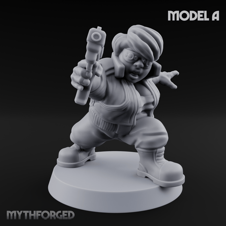 Trigger Happy Space Dwarf Thugs A Miniature for Dungeons and Dragons, Pathfinder or other TTRPGs