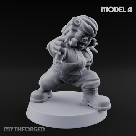 Trigger Happy Space Dwarf Thugs A Miniature for Dungeons and Dragons, Pathfinder or other TTRPGs