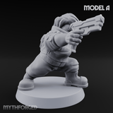 Trigger Happy Space Dwarf Thugs A Miniature for Dungeons and Dragons, Pathfinder or other TTRPGs