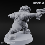Trigger Happy Space Dwarf Thugs A Miniature for Dungeons and Dragons, Pathfinder or other TTRPGs