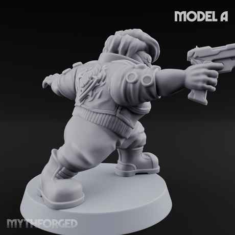 Trigger Happy Space Dwarf Thugs A Miniature for Dungeons and Dragons, Pathfinder or other TTRPGs