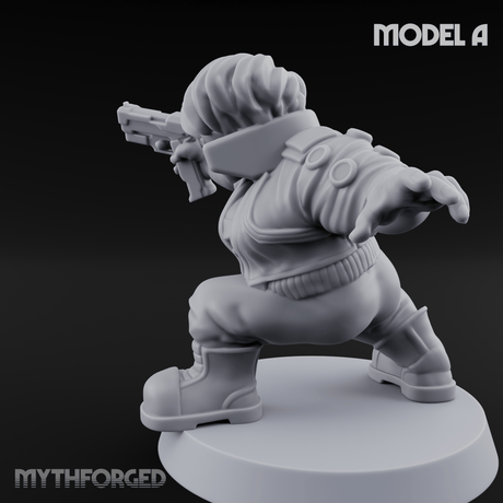 Trigger Happy Space Dwarf Thugs A Miniature for Dungeons and Dragons, Pathfinder or other TTRPGs