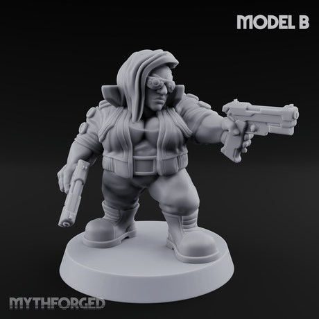 Trigger Happy Space Dwarf Thugs B Miniature for Dungeons and Dragons, Pathfinder or other TTRPGs