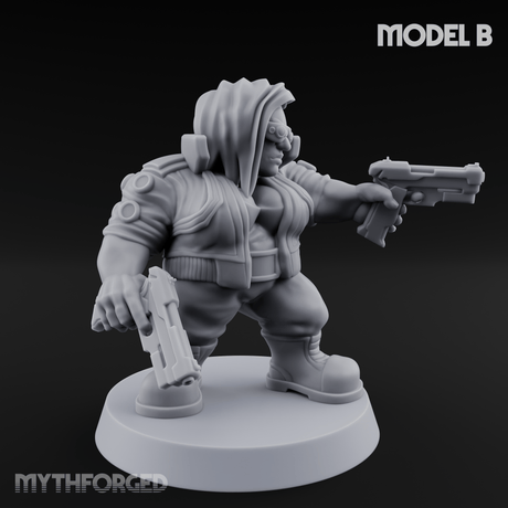 Trigger Happy Space Dwarf Thugs B Miniature for Dungeons and Dragons, Pathfinder or other TTRPGs