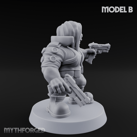Trigger Happy Space Dwarf Thugs B Miniature for Dungeons and Dragons, Pathfinder or other TTRPGs