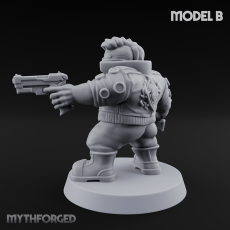 Trigger Happy Space Dwarf Thugs B Miniature for Dungeons and Dragons, Pathfinder or other TTRPGs