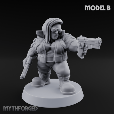 Trigger Happy Space Dwarf Thugs B Miniature for Dungeons and Dragons, Pathfinder or other TTRPGs