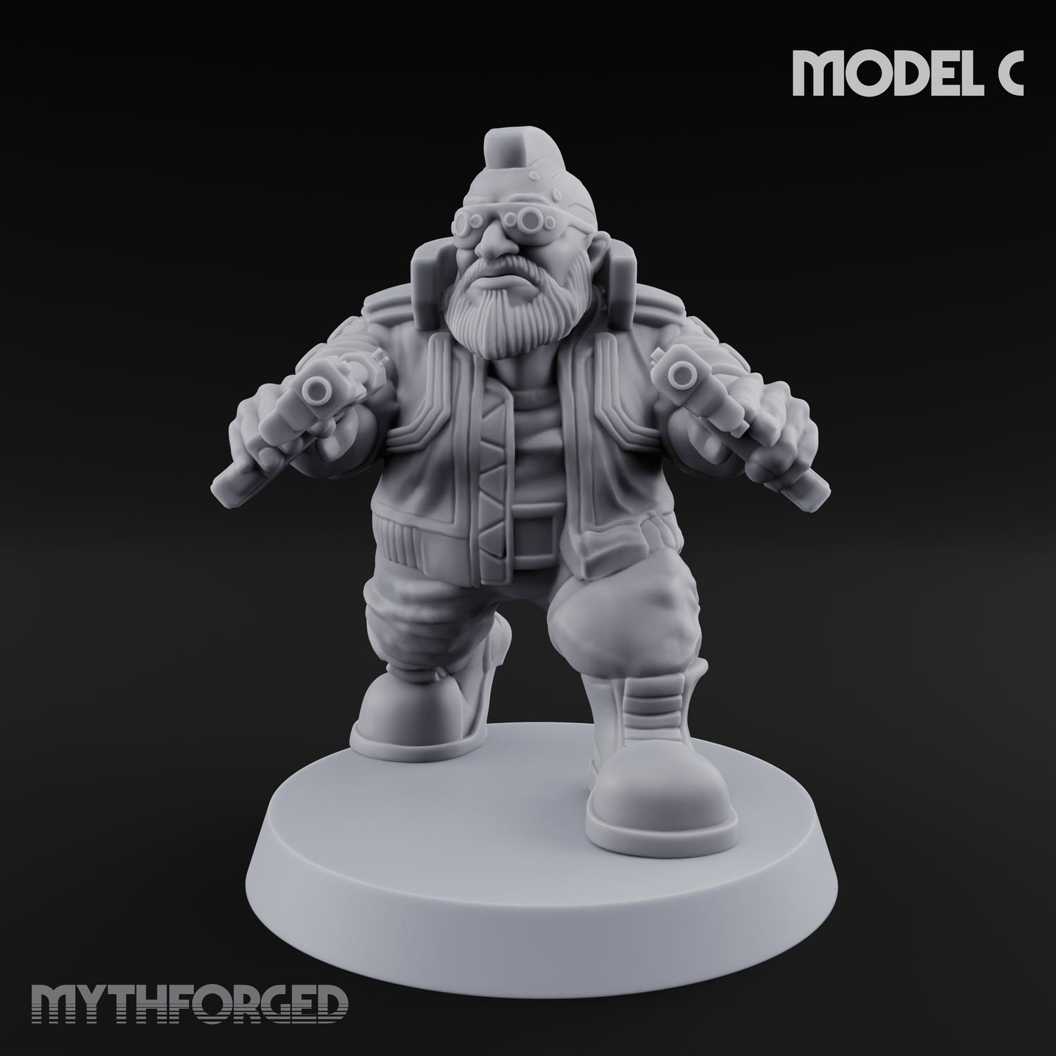 Trigger Happy Space Dwarf Thugs C Miniature for Dungeons and Dragons, Pathfinder or other TTRPGs