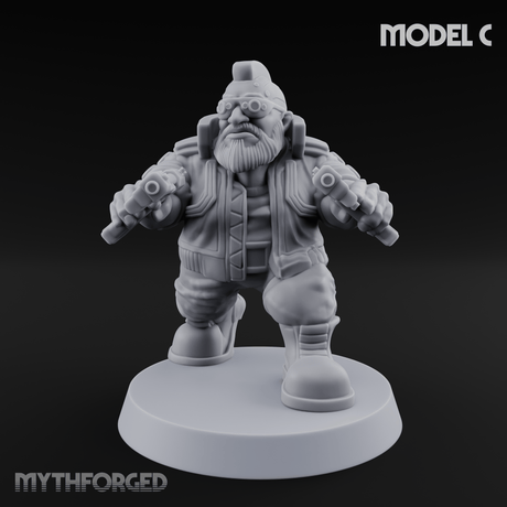 Trigger Happy Space Dwarf Thugs C Miniature for Dungeons and Dragons, Pathfinder or other TTRPGs