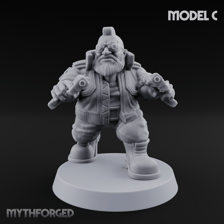 Trigger Happy Space Dwarf Thugs Miniature for Dungeons and Dragons, Pathfinder or other TTRPGs