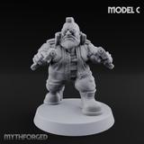 Trigger Happy Space Dwarf Thugs C Miniature for Dungeons and Dragons, Pathfinder or other TTRPGs