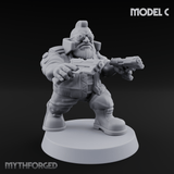 Trigger Happy Space Dwarf Thugs C Miniature for Dungeons and Dragons, Pathfinder or other TTRPGs