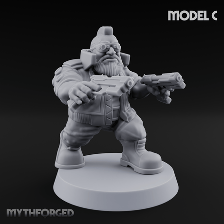 Trigger Happy Space Dwarf Thugs C Miniature for Dungeons and Dragons, Pathfinder or other TTRPGs