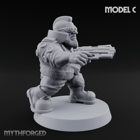 Trigger Happy Space Dwarf Thugs C Miniature for Dungeons and Dragons, Pathfinder or other TTRPGs