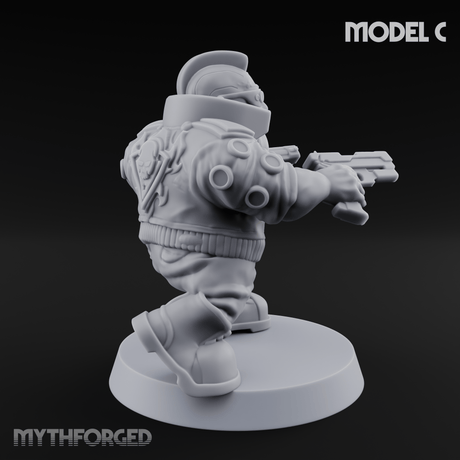 Trigger Happy Space Dwarf Thugs C Miniature for Dungeons and Dragons, Pathfinder or other TTRPGs