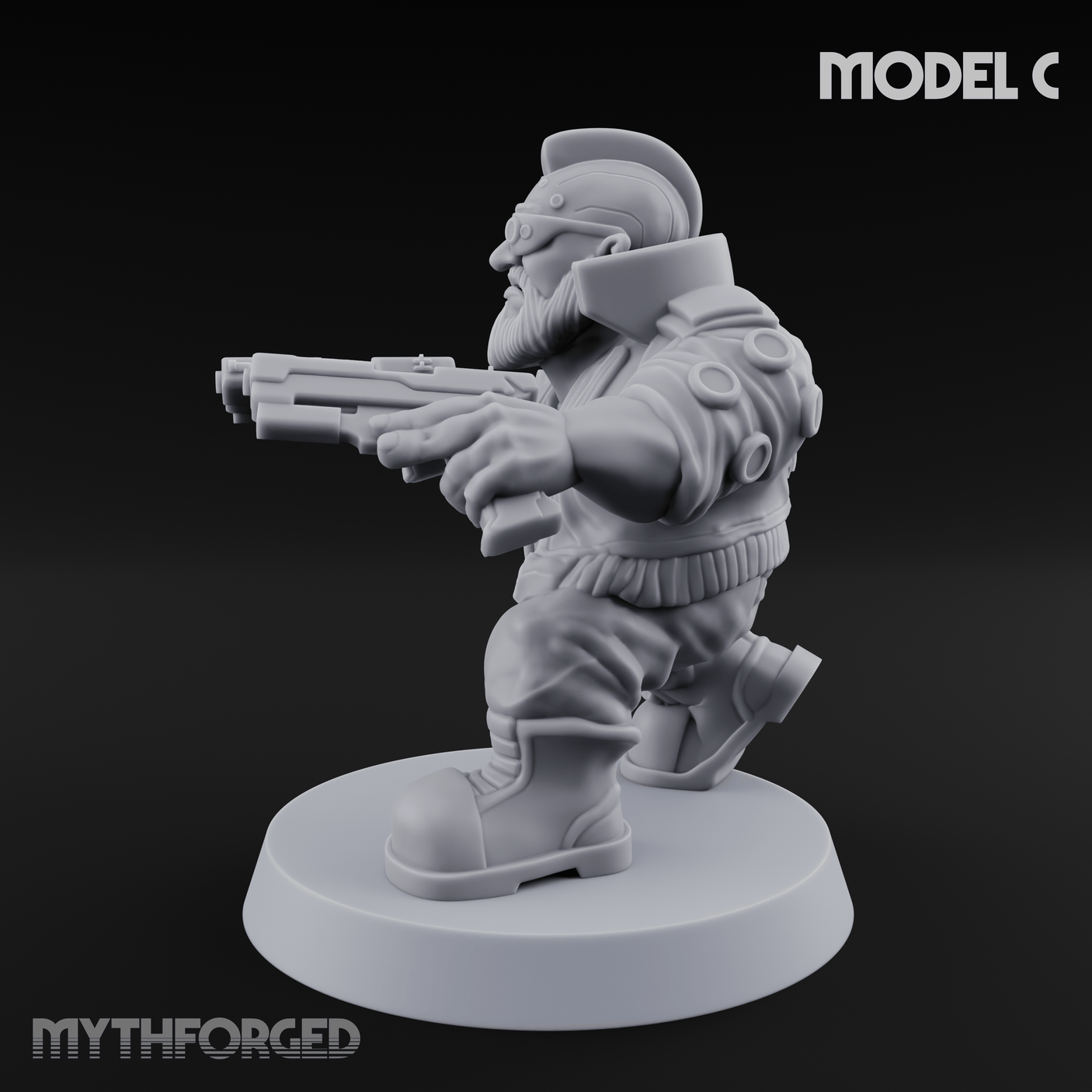 Trigger Happy Space Dwarf Thugs C Miniature for Dungeons and Dragons, Pathfinder or other TTRPGs