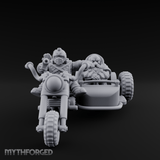 Sidecar Speeding Dwarf Trike Elder Miniature for Dungeons and Dragons, Pathfinder or other TTRPGs