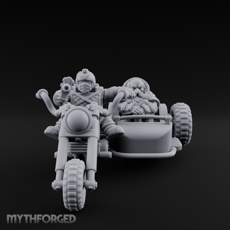 Sidecar Speeding Dwarf Trike Elder Miniature for Dungeons and Dragons, Pathfinder or other TTRPGs