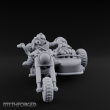 Sidecar Speeding Dwarf Trike Elder Miniature for Dungeons and Dragons, Pathfinder or other TTRPGs