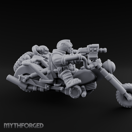 Sidecar Speeding Dwarf Trike Elder Miniature for Dungeons and Dragons, Pathfinder or other TTRPGs