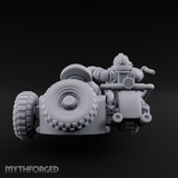 Sidecar Speeding Dwarf Trike Elder Miniature for Dungeons and Dragons, Pathfinder or other TTRPGs