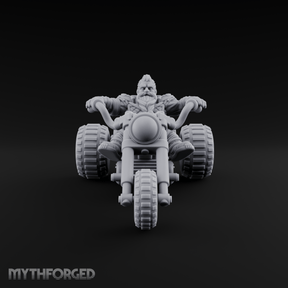 Throttle Wide Open Dwarf Biker Miniature for Dungeons and Dragons, Pathfinder or other TTRPGs