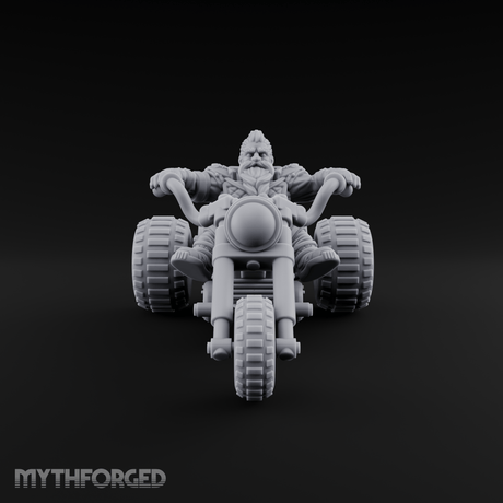 Throttle Wide Open Dwarf Biker Miniature for Dungeons and Dragons, Pathfinder or other TTRPGs