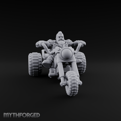 Throttle Wide Open Dwarf Biker Miniature for Dungeons and Dragons, Pathfinder or other TTRPGs