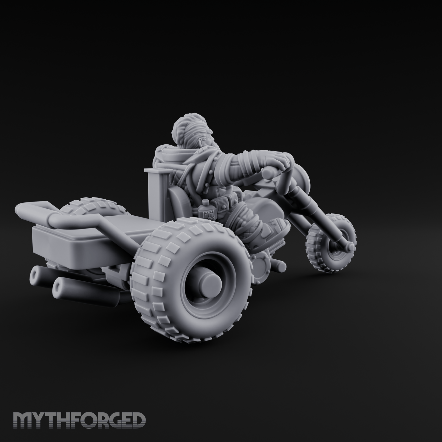 Throttle Wide Open Dwarf Biker Miniature for Dungeons and Dragons, Pathfinder or other TTRPGs