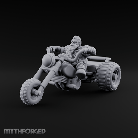 Throttle Wide Open Dwarf Biker Miniature for Dungeons and Dragons, Pathfinder or other TTRPGs