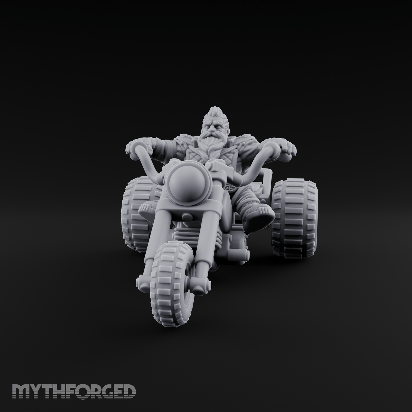 Throttle Wide Open Dwarf Biker Miniature for Dungeons and Dragons, Pathfinder or other TTRPGs