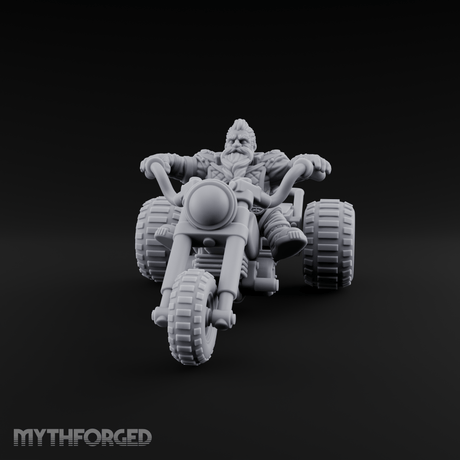 Throttle Wide Open Dwarf Biker Miniature for Dungeons and Dragons, Pathfinder or other TTRPGs