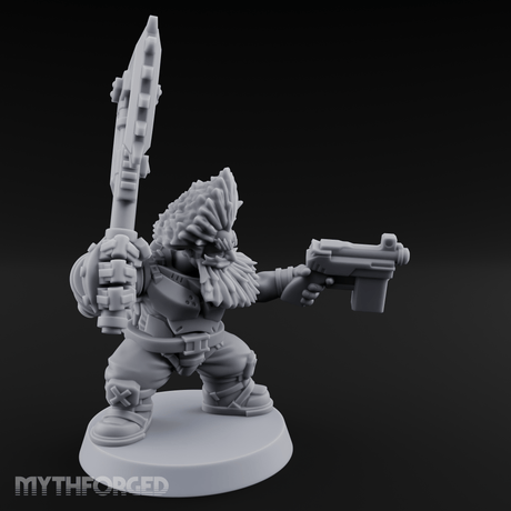 Double Axe Wielding Space Dwarf Warlord Miniature for Dungeons and Dragons, Pathfinder or other TTRPGs