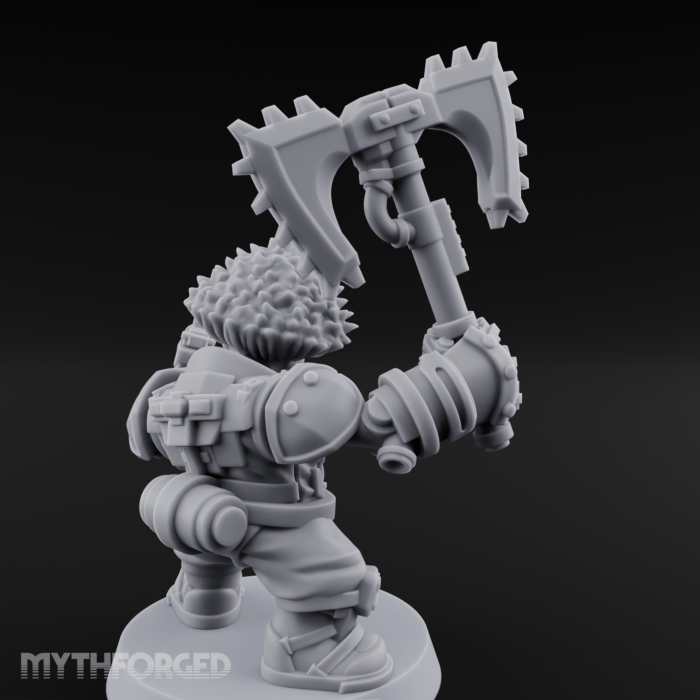 Double Axe Wielding Space Dwarf Warlord Miniature for Dungeons and Dragons, Pathfinder or other TTRPGs