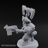 Double Axe Wielding Space Dwarf Warlord Miniature for Dungeons and Dragons, Pathfinder or other TTRPGs