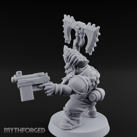 Double Axe Wielding Space Dwarf Warlord Miniature for Dungeons and Dragons, Pathfinder or other TTRPGs