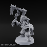Double Axe Wielding Space Dwarf Warlord Miniature for Dungeons and Dragons, Pathfinder or other TTRPGs