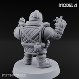 Both Barrels Blazing Space Dwarf Soldiers A Miniature for Dungeons and Dragons, Pathfinder or other TTRPGs