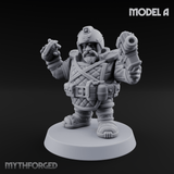 Both Barrels Blazing Space Dwarf Soldiers A Miniature for Dungeons and Dragons, Pathfinder or other TTRPGs