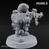 Both Barrels Blazing Space Dwarf Soldiers B Miniature for Dungeons and Dragons, Pathfinder or other TTRPGs