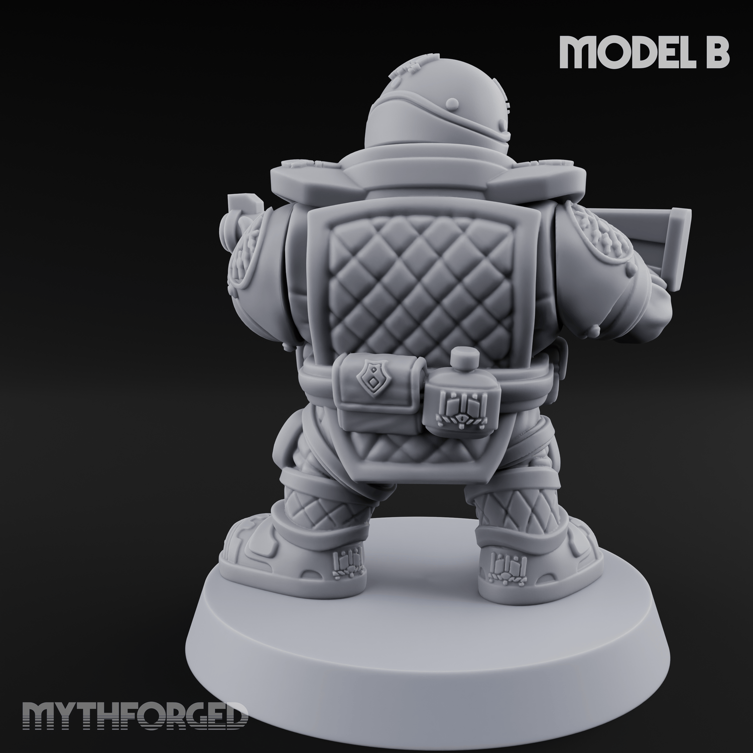 Both Barrels Blazing Space Dwarf Soldiers B Miniature for Dungeons and Dragons, Pathfinder or other TTRPGs