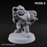 Both Barrels Blazing Space Dwarf Soldiers D Miniature for Dungeons and Dragons, Pathfinder or other TTRPGs