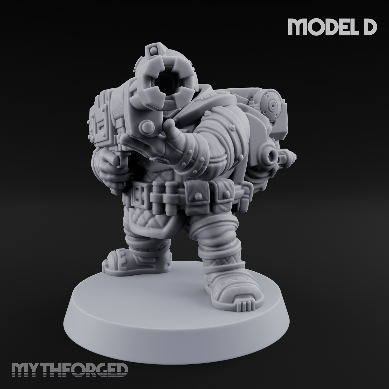 Both Barrels Blazing Space Dwarf Soldiers D Miniature for Dungeons and Dragons, Pathfinder or other TTRPGs