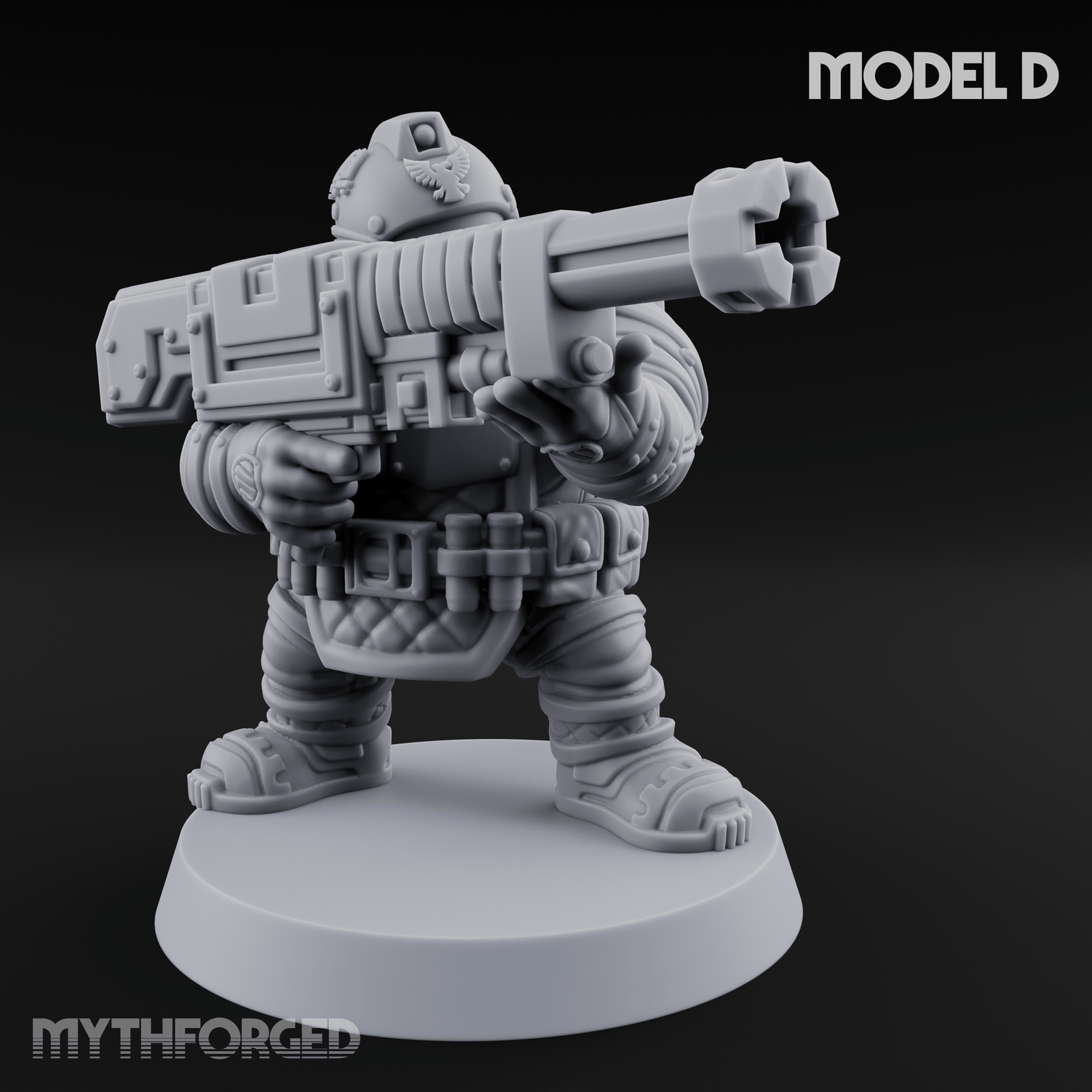 Both Barrels Blazing Space Dwarf Soldiers Miniature for Dungeons and Dragons, Pathfinder or other TTRPGs