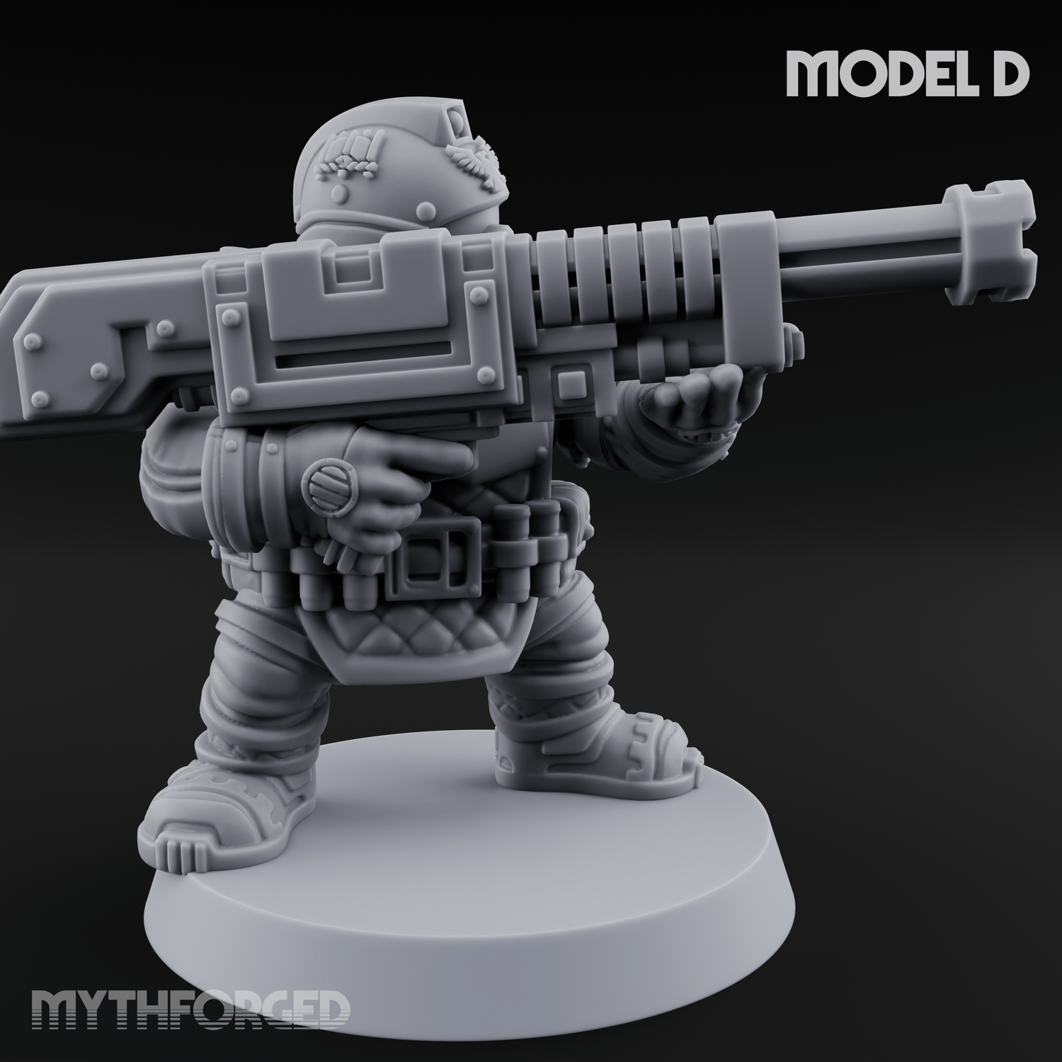 Both Barrels Blazing Space Dwarf Soldiers D Miniature for Dungeons and Dragons, Pathfinder or other TTRPGs