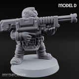 Both Barrels Blazing Space Dwarf Soldiers D Miniature for Dungeons and Dragons, Pathfinder or other TTRPGs