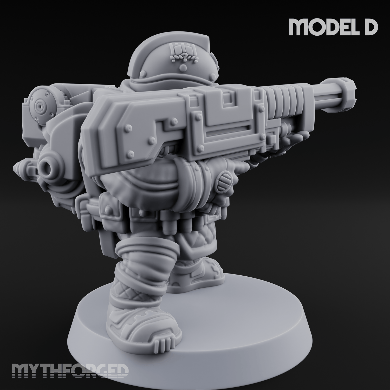 Both Barrels Blazing Space Dwarf Soldiers D Miniature for Dungeons and Dragons, Pathfinder or other TTRPGs