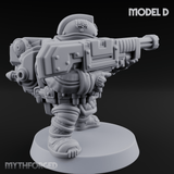 Both Barrels Blazing Space Dwarf Soldiers D Miniature for Dungeons and Dragons, Pathfinder or other TTRPGs