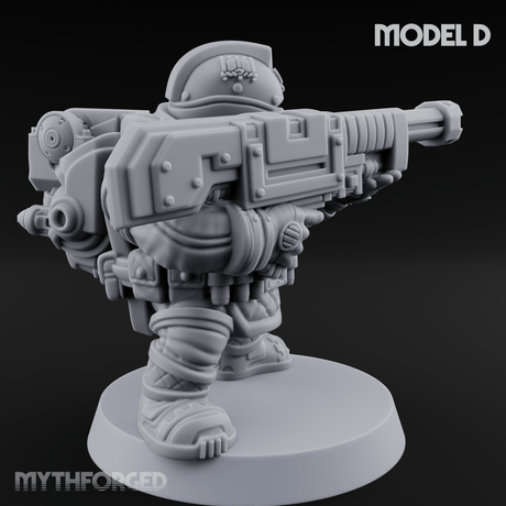 Both Barrels Blazing Space Dwarf Soldiers D Miniature for Dungeons and Dragons, Pathfinder or other TTRPGs